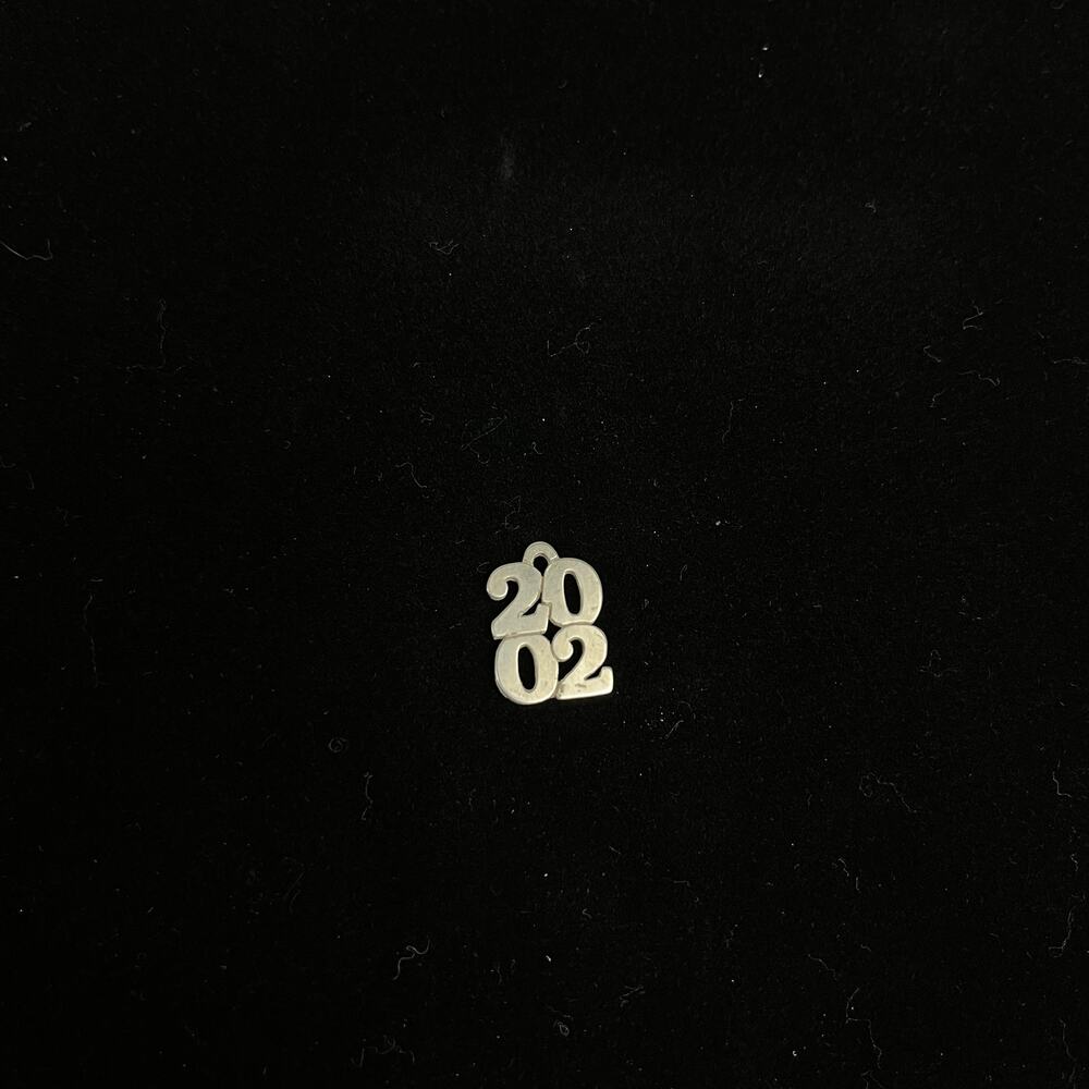 Retired James Avery Sterling Silver 2002 Year Charm Stacked Numbers STER